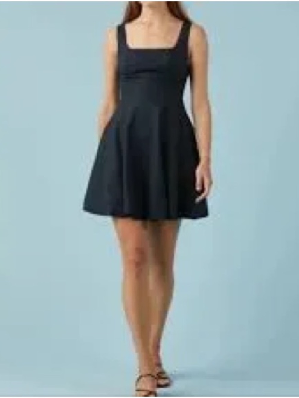 Sophie Rue Classic Navy Square-Neck Mini Dress
